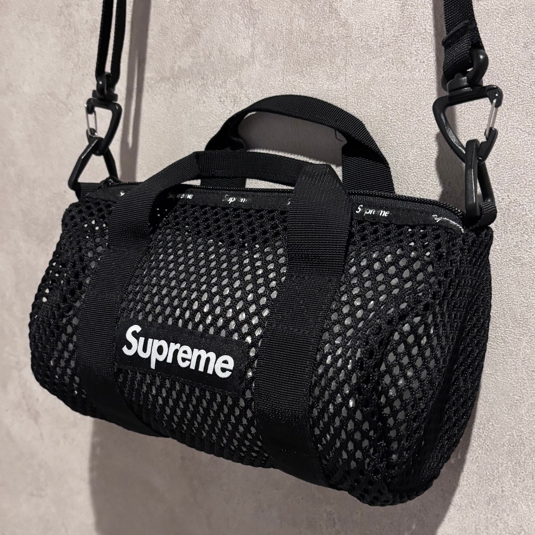 Supreme Mesh Mini Duffle Bag "Black" (23SS)