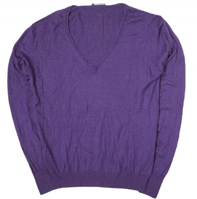 CRUCIANI クルチアーニ イタリア製 カシミヤシルク ハイゲージVネックニット 531-170195 38 パープル セーター プルオーバー トップス g13225