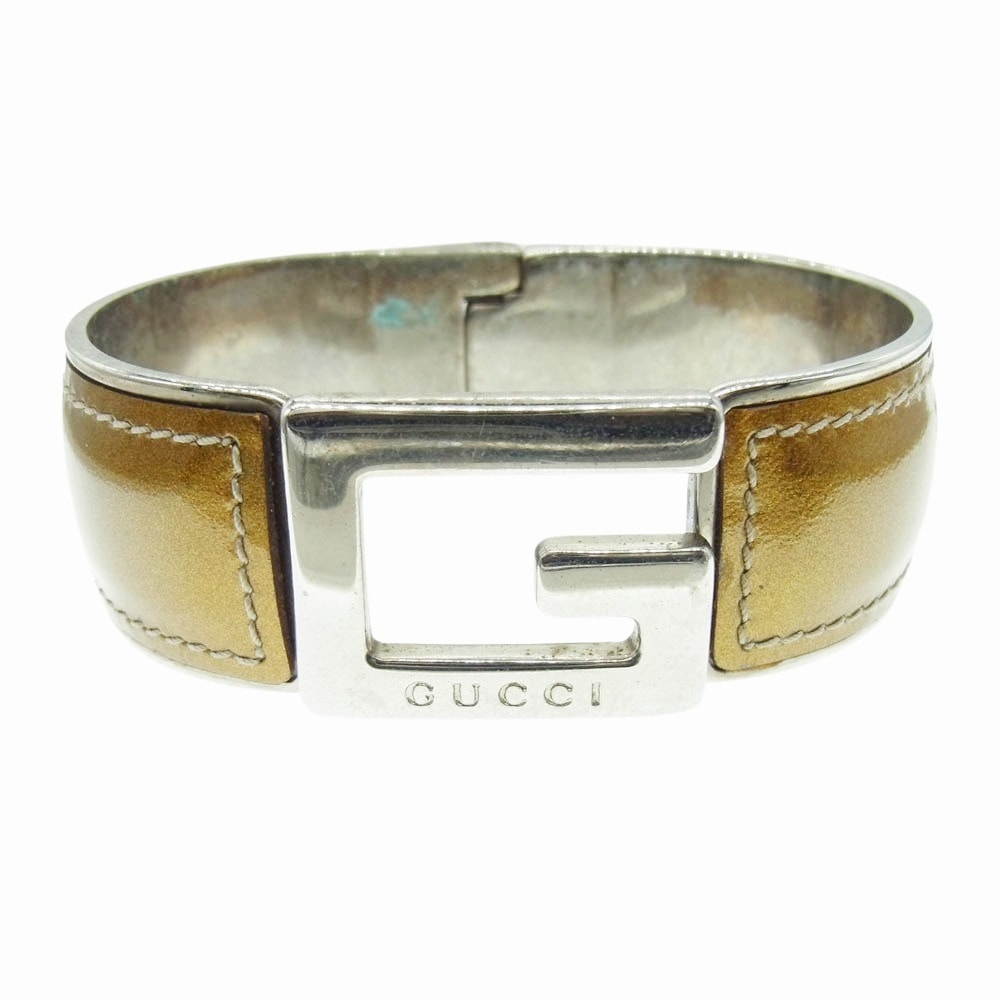 GUCCI グッチ ブレスレット G エナメル バングル ブレスレット ゴールド系 シルバー系【中古】