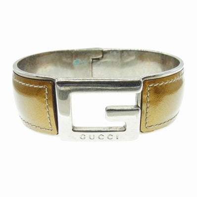 GUCCI グッチ ブレスレット G エナメル バングル ブレスレット ゴールド系 シルバー系【中古】