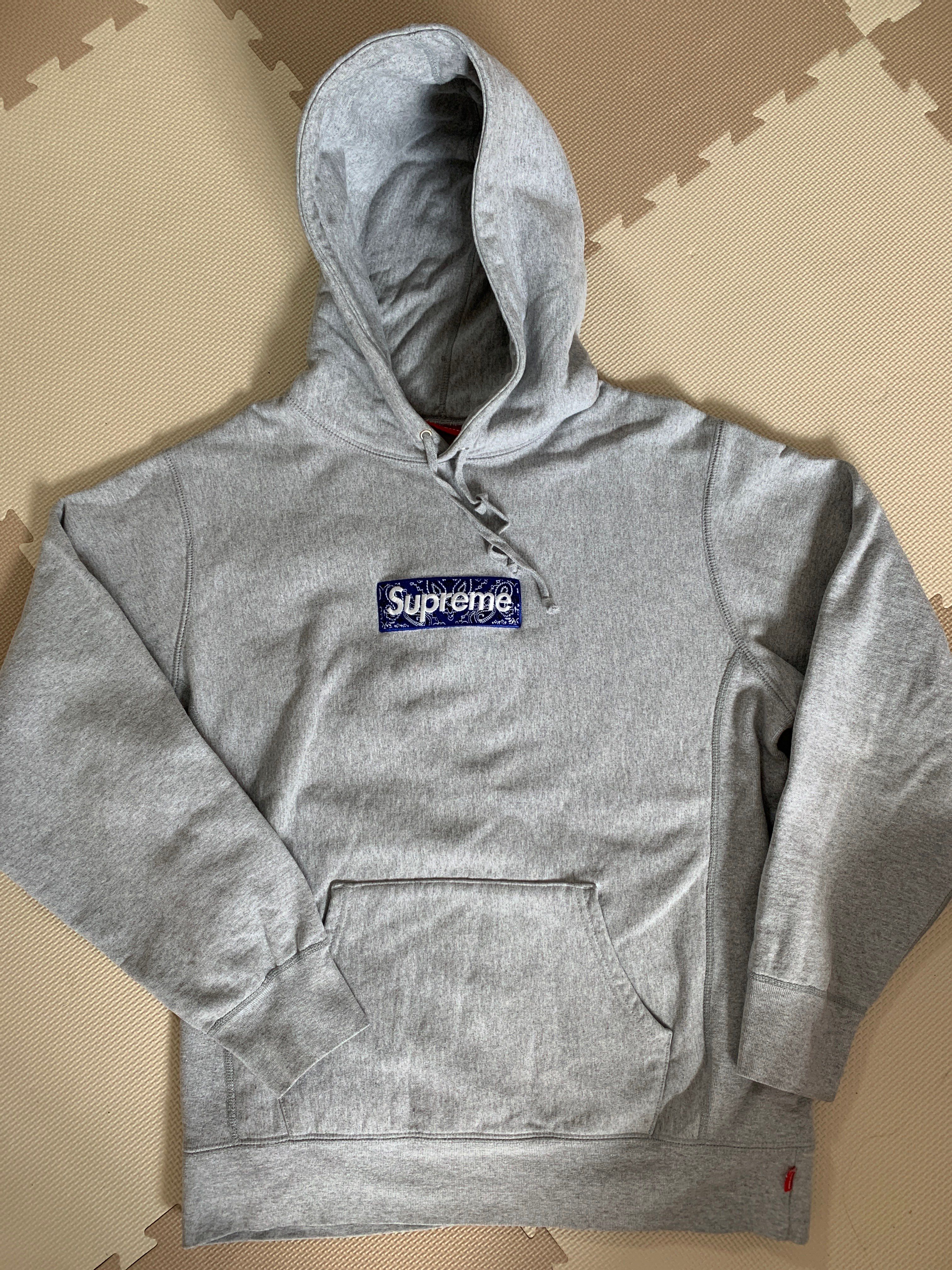 Supreme Bandana Box Logo Hooded Sweatshirt "Grey"