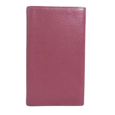 エルメス HERMES 手帳カバー レザー ローズウッド シルバー ユニセックス【中古】 e61847a