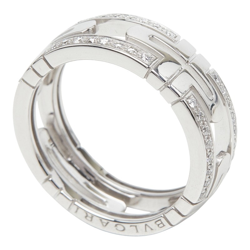ブルガリ パレンテシ リング 指輪 #60 K18WG ホワイトゴールド 750 ダイヤモンド レディース BVLGARI 【中古】
