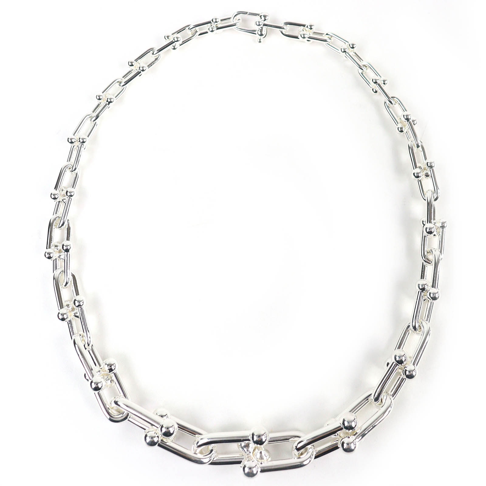 極美品 ティファニー ハードウェア グラジュエイテッドリンク ネックレス 925