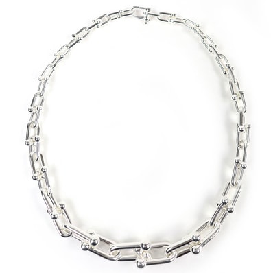 極美品 ティファニー ハードウェア グラジュエイテッドリンク ネックレス 925