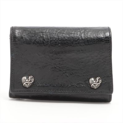クロムハーツ 3フォールドウォレット レザー×925 ユニセックス そ