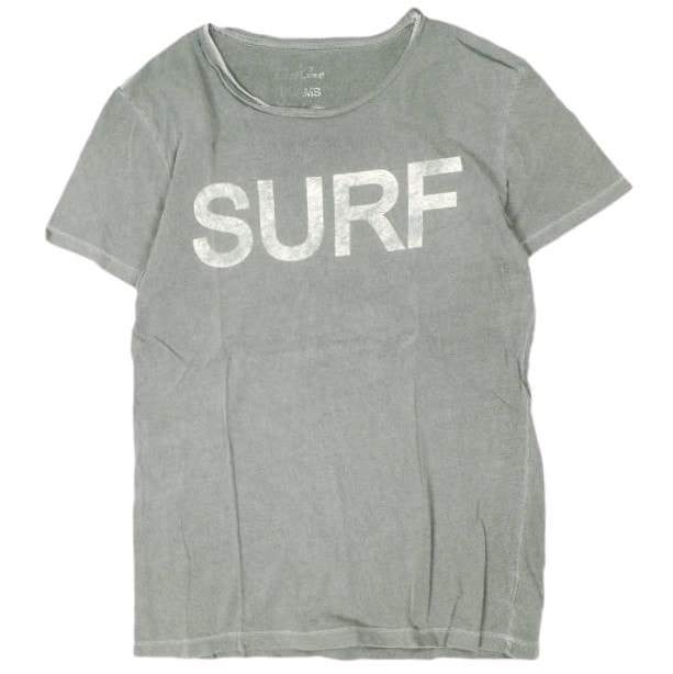 BEAMS x CRABCOVE ビームス クラブコーブ 別注 アメリカ製 SURF TEE ヴィンテージ加工プリントTシャツ M Faded Black 半袖 MADE IN USA トップス g25973
