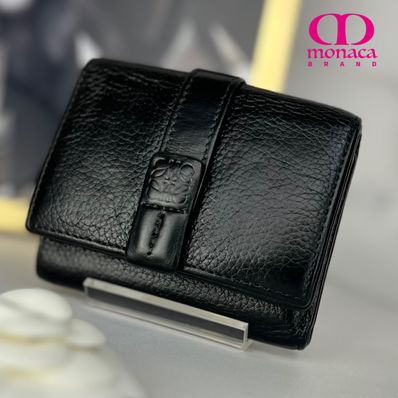 超極美品 LOEWE トライフォールド 三つ折り財布 ミニウォレット