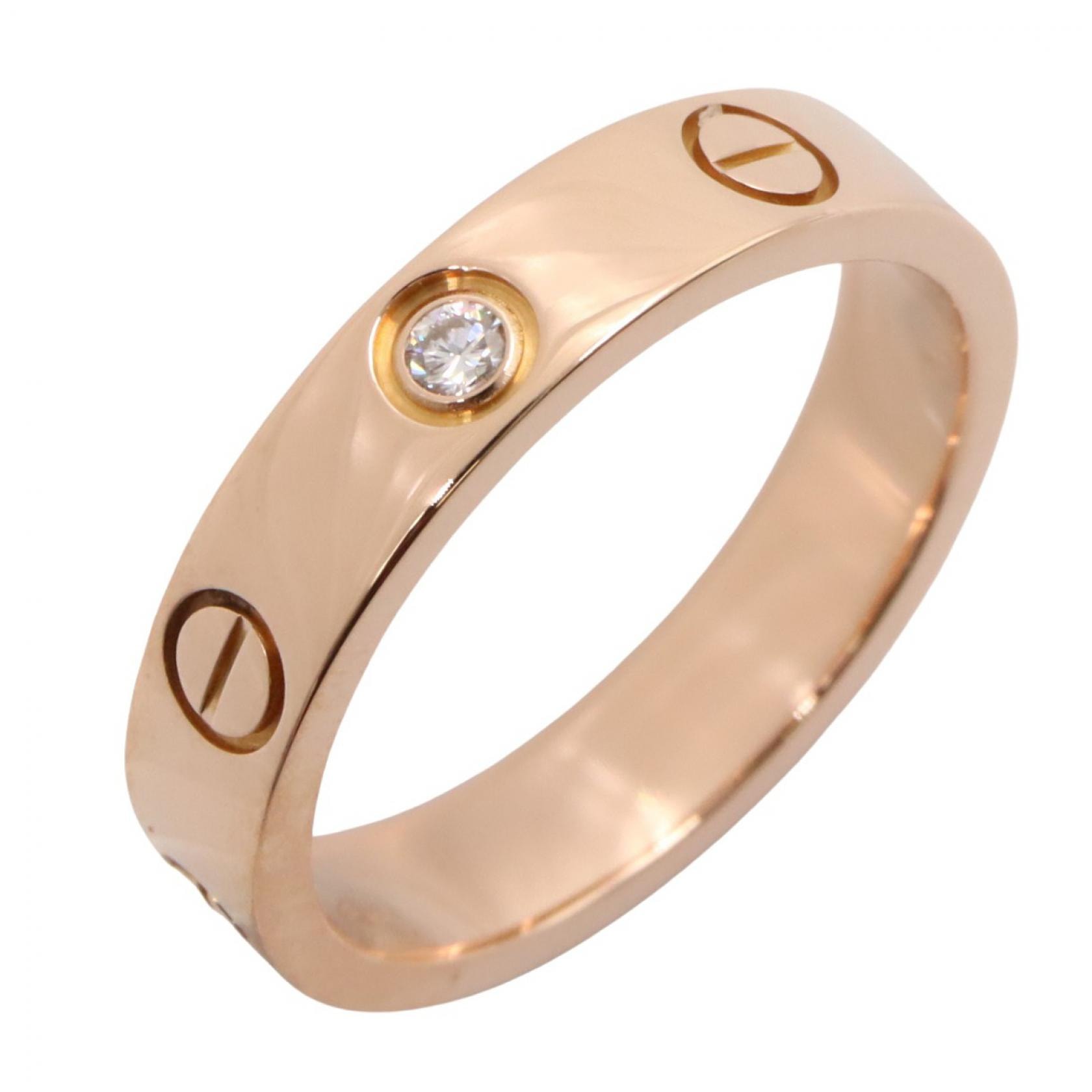 カルティエ CARTIER ミニラブリング 1PD リング・指輪 ジュエリー K18PG(ピンクゴールド) ダイヤモンド レディース ゴールド系 / クリア系 B4050700 【中古】