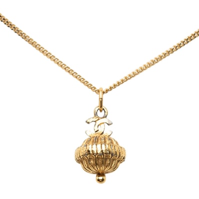 シャネル ココマーク ヴィンテージ チェーン ペンダント ネックレス ゴールド メッキ レディース CHANEL 【中古】
