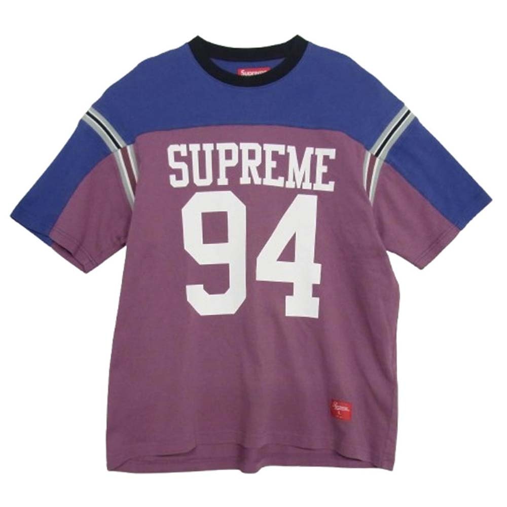 Supreme シュプリーム Tシャツ 25SS SPLIT SS FOOTBALL TOP スプリット フットボール Tシャツ 半袖 カットソー パープル系 L【中古】