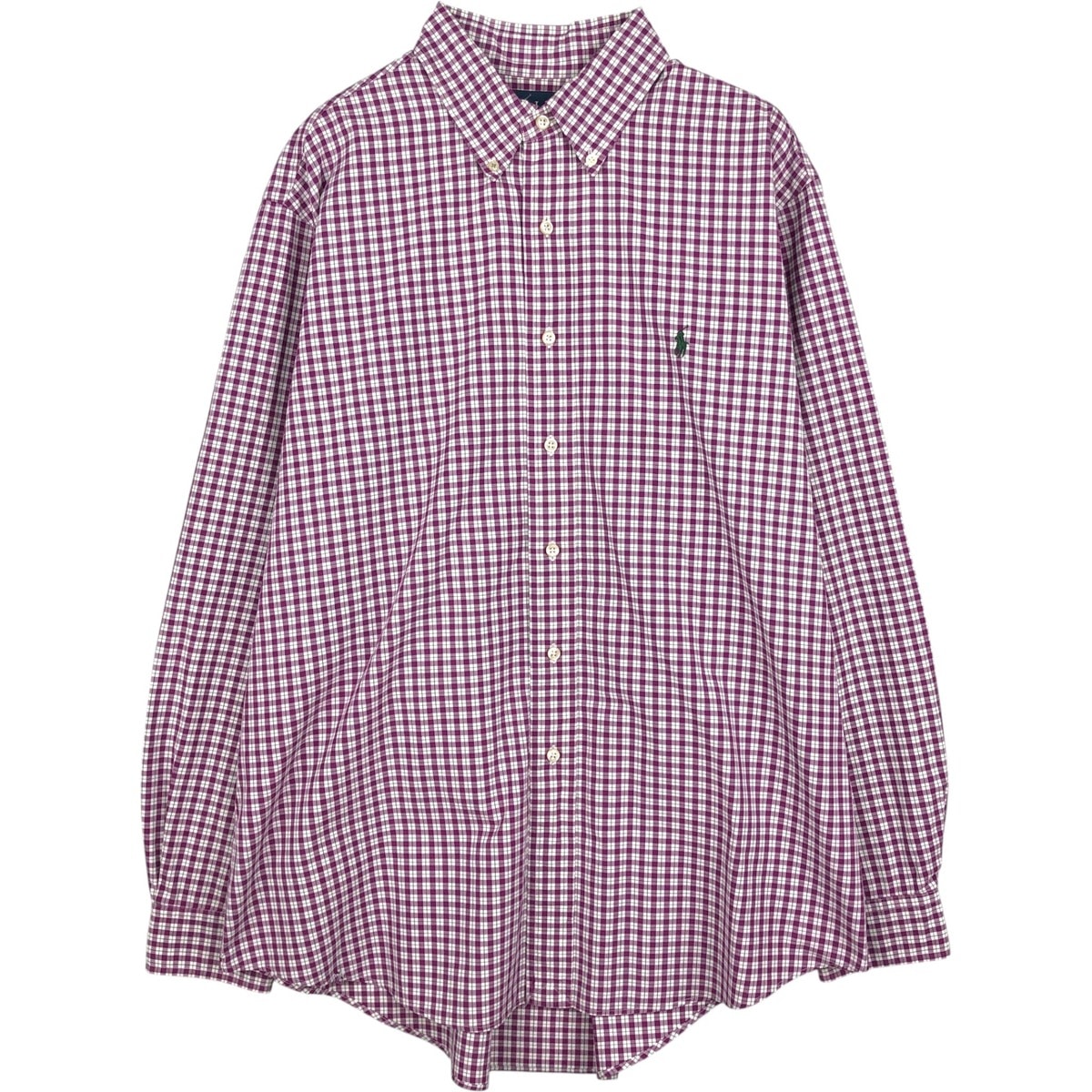 古着 ラルフローレン Ralph Lauren CUSTOM FIT 長袖 ボタンダウンチェックシャツ メンズXL相当/eaa659219