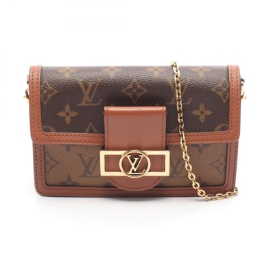 ルイ・ヴィトン LOUIS VUITTON ポルトフォイユ ドーフィーヌ ショルダーバッグ バッグ PVCコーティングキャンバス レザー モノグラム・リバース ベージュ レディース ブラウン系 / ベージュ系 M68746 【中古】