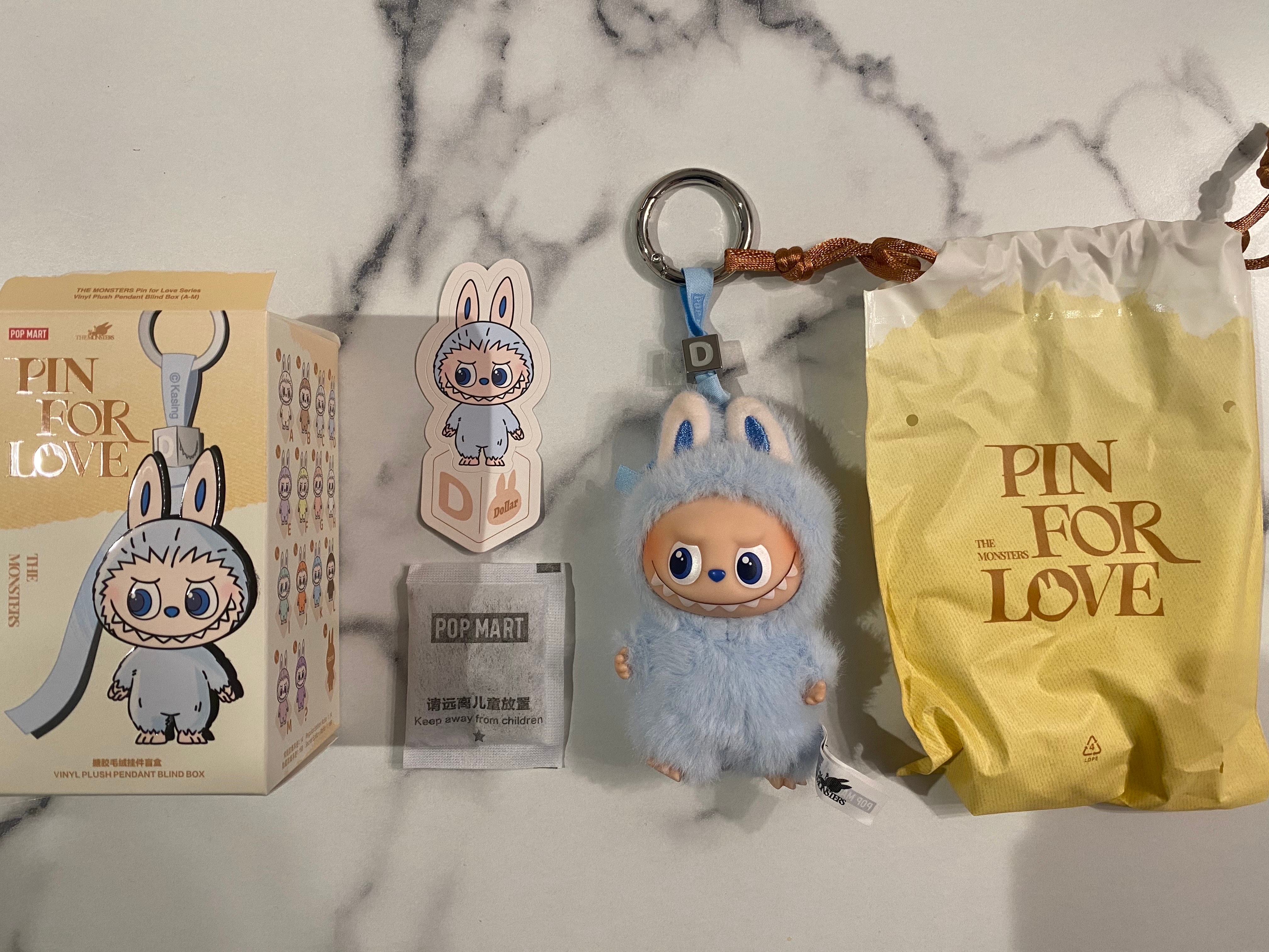 POP MART THE MONSTERS (LABUBU) Pin for Love Series-Vinyl Plush Pendant (A-M) D