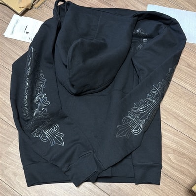 Chrome Hearts Pullover Horseshoe Floral Cross Hoodie "Black/Black"