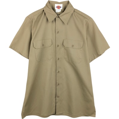 古着 ディッキーズ Dickies 半袖 ワークシャツ ボックスシャツ USA製 メンズL相当/eaa655239