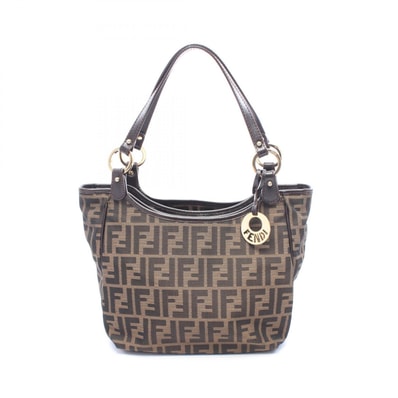 フェンディ FENDI ズッカ ショルダーバッグ バッグ キャンバス レザー レディース ブラウン系 8BH156 【中古】