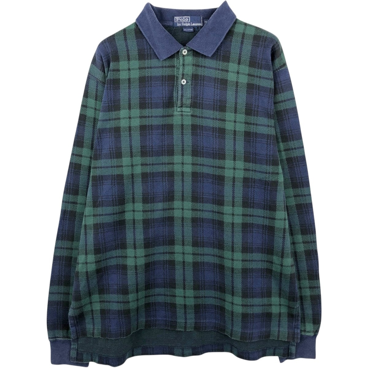 古着 ラルフローレン Ralph Lauren POLO by Ralph Lauren ブラックウォッチチェック 長袖 チェック ポロシャツ メンズXL相当/eaa669793
