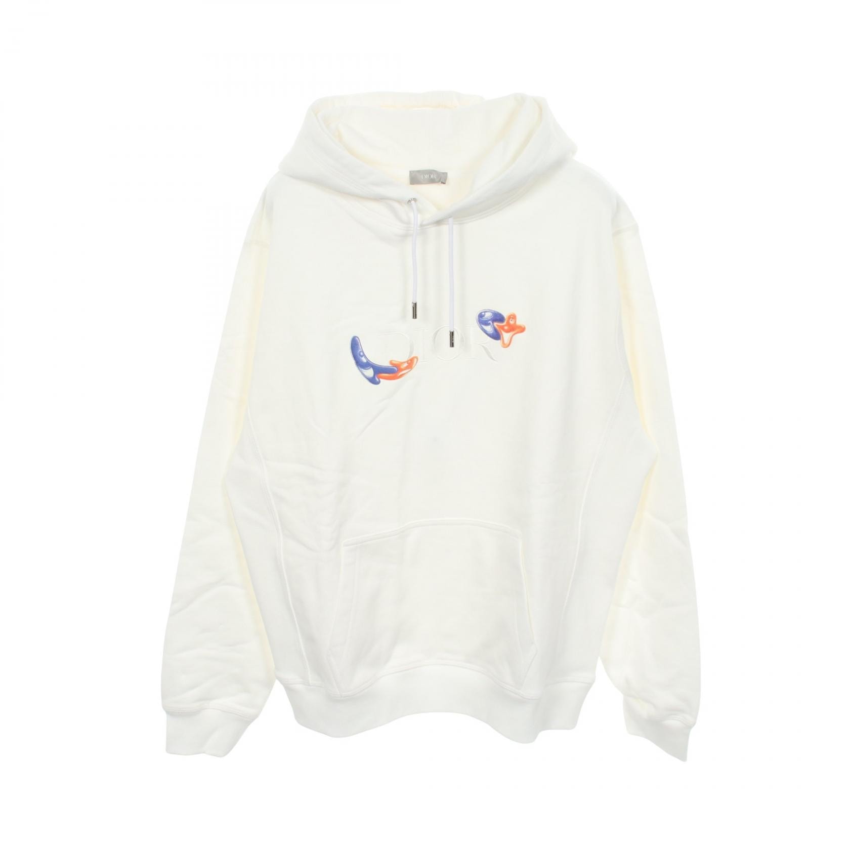 ディオール Dior × KENNY SCHARF ロゴ刺繍 パーカー 衣料品 トップス コットン レディース ホワイト系 【中古】