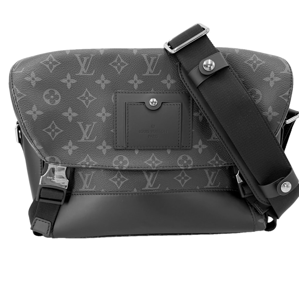 LOUIS VUITTON ルイヴィトン ショルダーバッグ モノグラムエクリプス メッセンジャー・ヴォワヤージュPM 肩掛け 斜め掛け M40511 ブラック 黒 シルバー金具 メンズ【中古品】