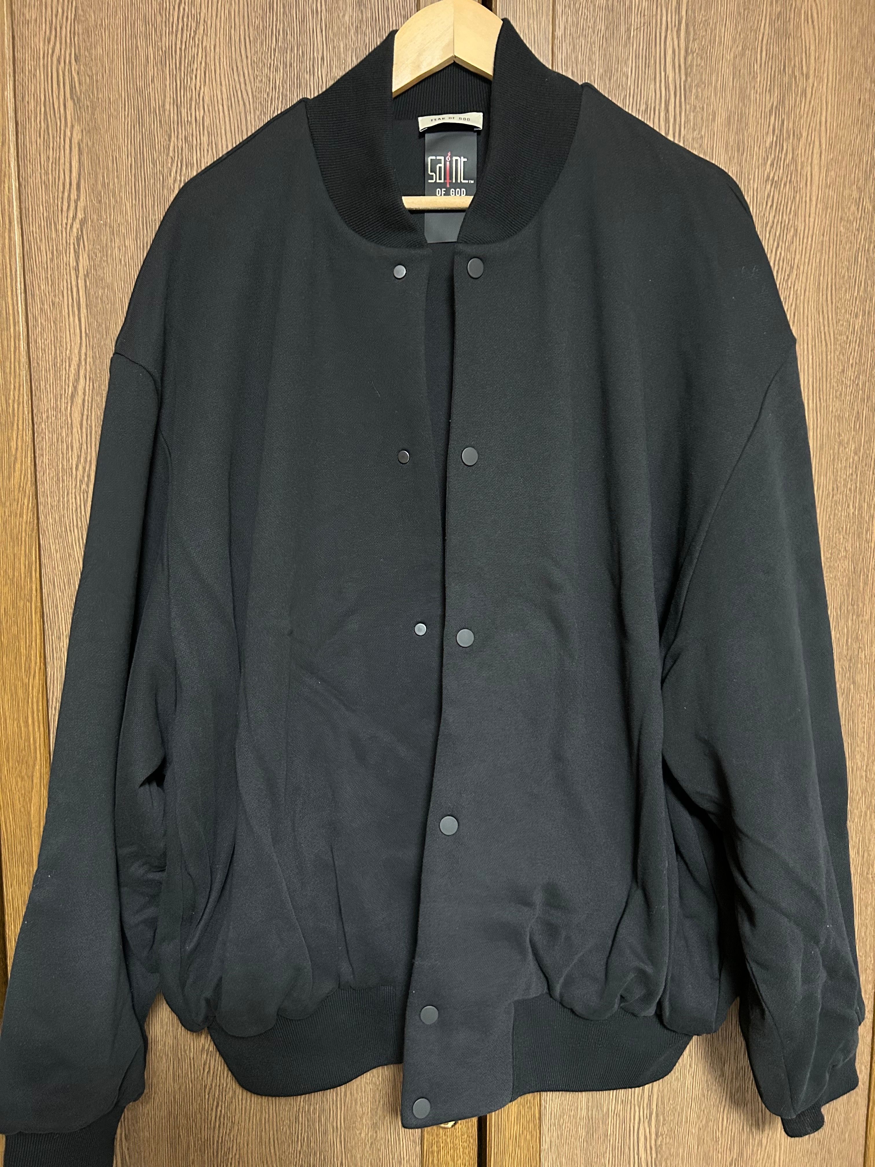 FEAR OF GOD x SAINT Mxxxxxx Saint of God Varsity Jacket "Black"