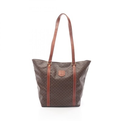 セリーヌ CELINE マカダム トートバッグ バッグ PVCコーティングキャンバス レザー レディース ブラウン系 【中古】