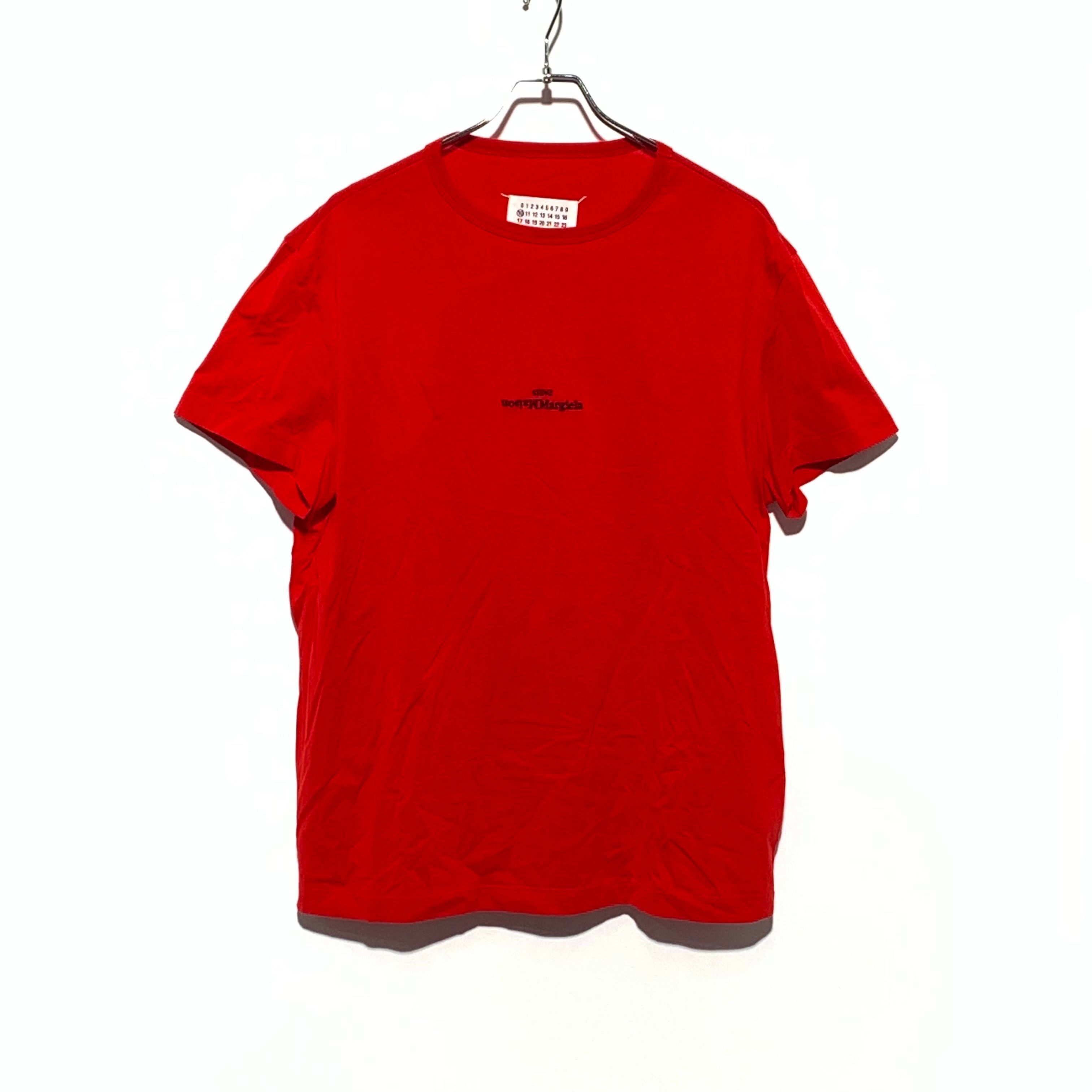 Maison Margiela ロゴ刺繍クルーネックTシャツ レッド