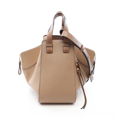 ロエベ LOEWE HAMMOCK SMALL ハンモック スモール 2WAY ハンドバッグ バッグ レザー レディース ベージュ系 【中古】