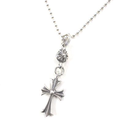 クロムハーツ ネックレス 1ボールタイニーCHクロス シルバー ブラック メンズ