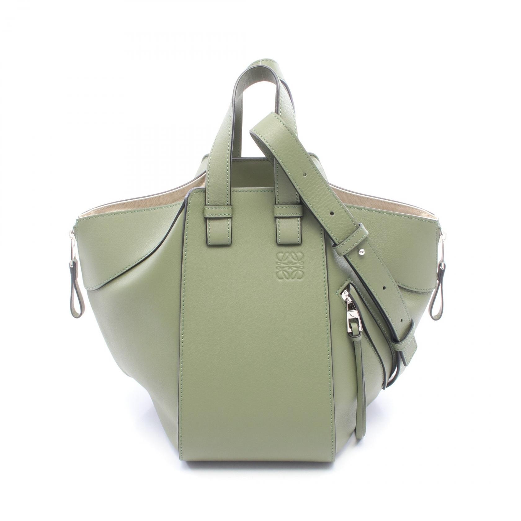 ロエベ LOEWE HAMMOCK SMALL ハンモック スモール 2WAY ハンドバッグ バッグ レザー レディース グリーン系 387.30.S35 【中古】