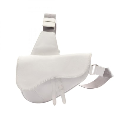 ディオール Dior サドルバッグ ウエストバッグ ボディバッグ バッグ レザー メンズ ホワイト系 【中古】