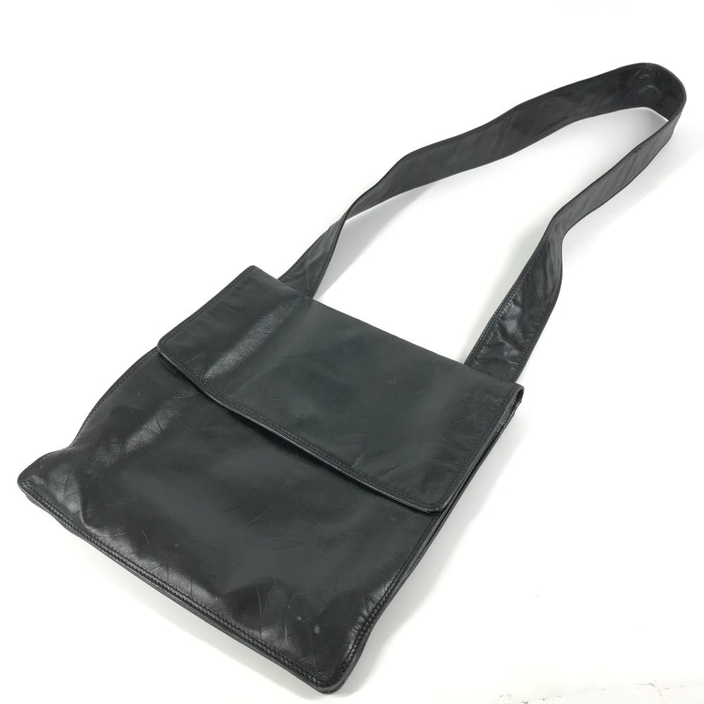 シャネル CHANEL CC ロゴ ココマーク 総柄 カバン 斜め掛け ポシェット フラップ ショルダーバッグ レザー ブラック