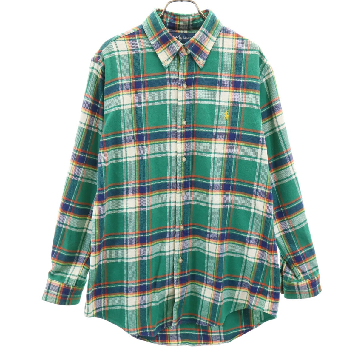 RALPH LAUREN ラルフローレン 長袖 コットンシャツ L グリーン