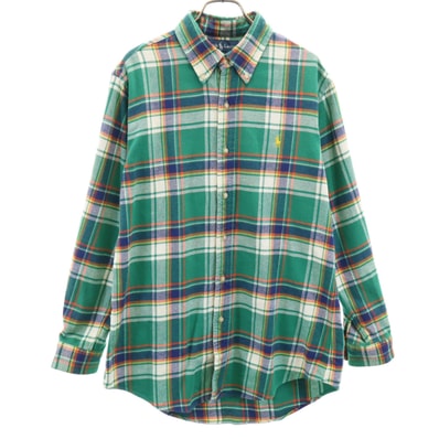 RALPH LAUREN ラルフローレン 長袖 コットンシャツ L グリーン
