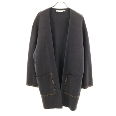 ZARA KNIT ザラニット 長袖 ロング ニットカーディガン M チャコールグレー