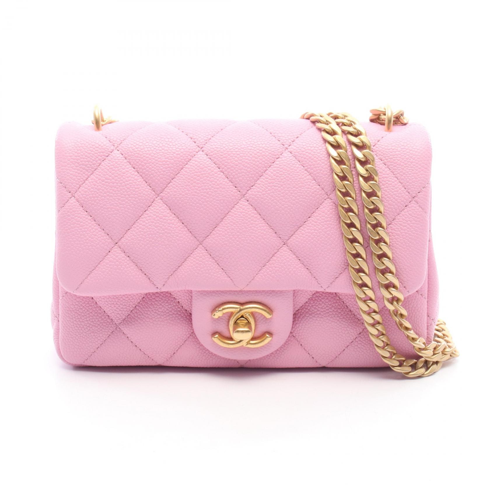 シャネル CHANEL マトラッセ ショルダーバッグ バッグ キャビアスキン(グレインドカーフ) レディース ピンク系 AS3829 【中古】