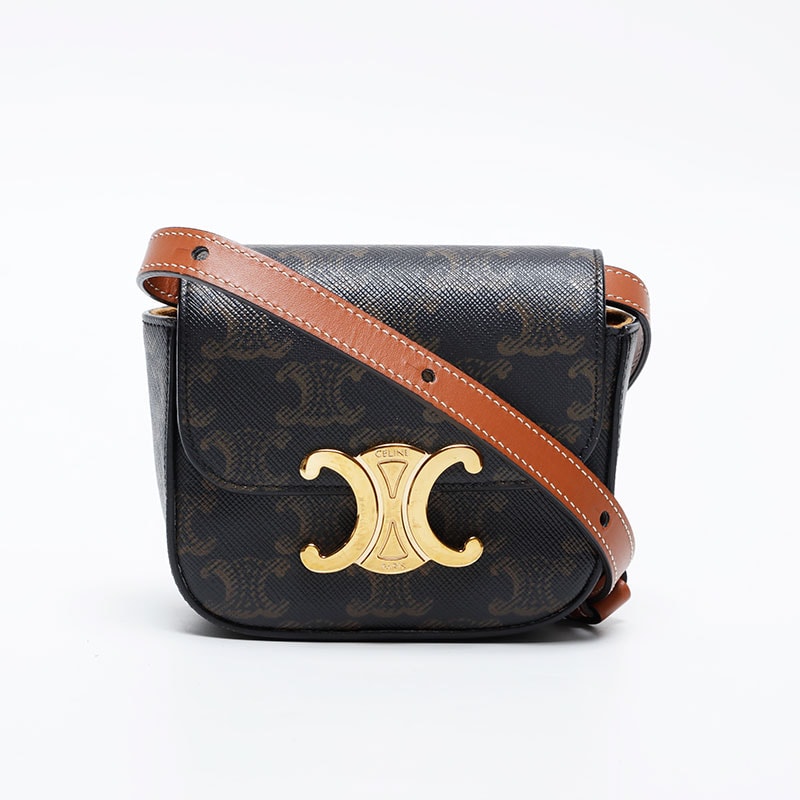 セリーヌ CELINE マカダム ミニ クロード トリオンフ ショルダーバッグ【中古】