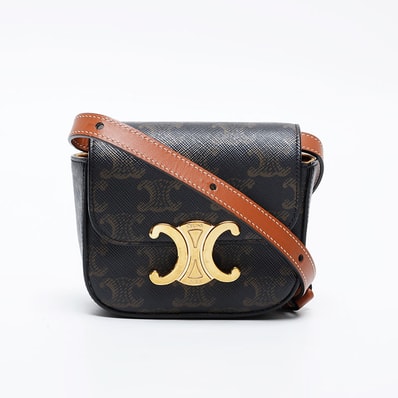 セリーヌ CELINE マカダム ミニ クロード トリオンフ ショルダーバッグ【中古】