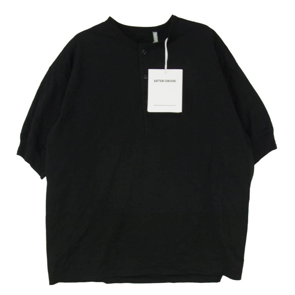 KAPTAIN SUNSHINE キャプテンサンシャイン 26SS KSBSCS11 Suvin Supima Tube Tee Light スビン・スーピマ チューブ ヘンリーネック 半袖 Tシャツ ライト ブラック系 42【極上美品】【中古】