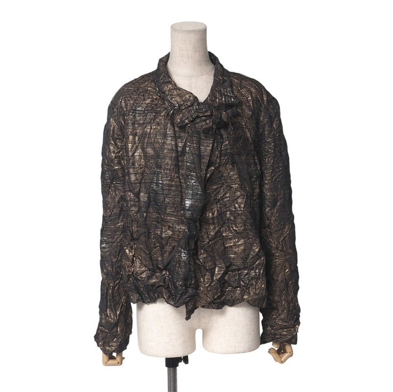 ■美品■ISSEY MIYAKE イッセイミヤケ 長袖シャツ サイズ3 シワ加工 シャツジャケット ブランド古着【中古】20250401/RA3971