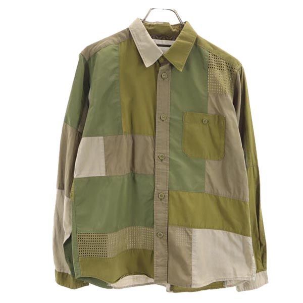 WHITE MOUNTAINEERING 長袖 パッチワーク シャツ