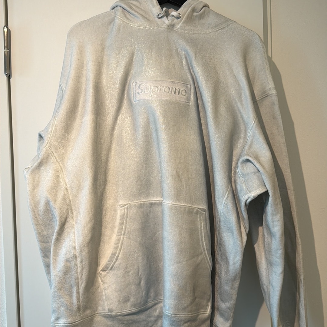 Supreme x MM6 Maison Margiela Foil Box Logo Hooded Sweatshirt "White"