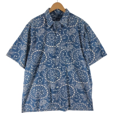 古着 ラルフローレン Ralph Lauren POLO by Ralph Lauren 総柄 オープンカラー ハワイアンアロハシャツ ボックスシャツ メンズL相当/eaa566259