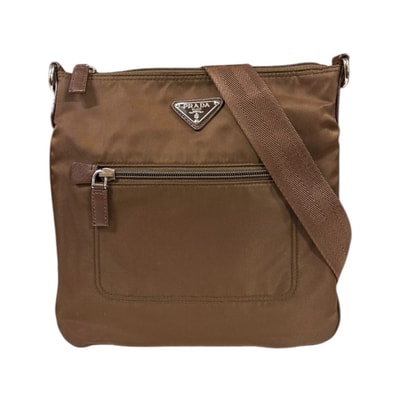 プラダ ショルダーバッグ ナイロン BT0716 ブラウン ユニセックス PRADA 中古