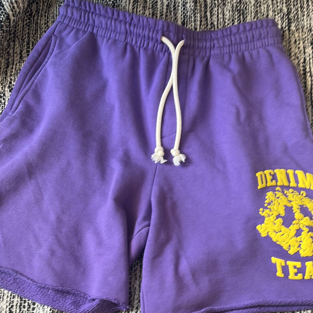 DENIM TEARS Denim University Sweat Shorts "Purple"