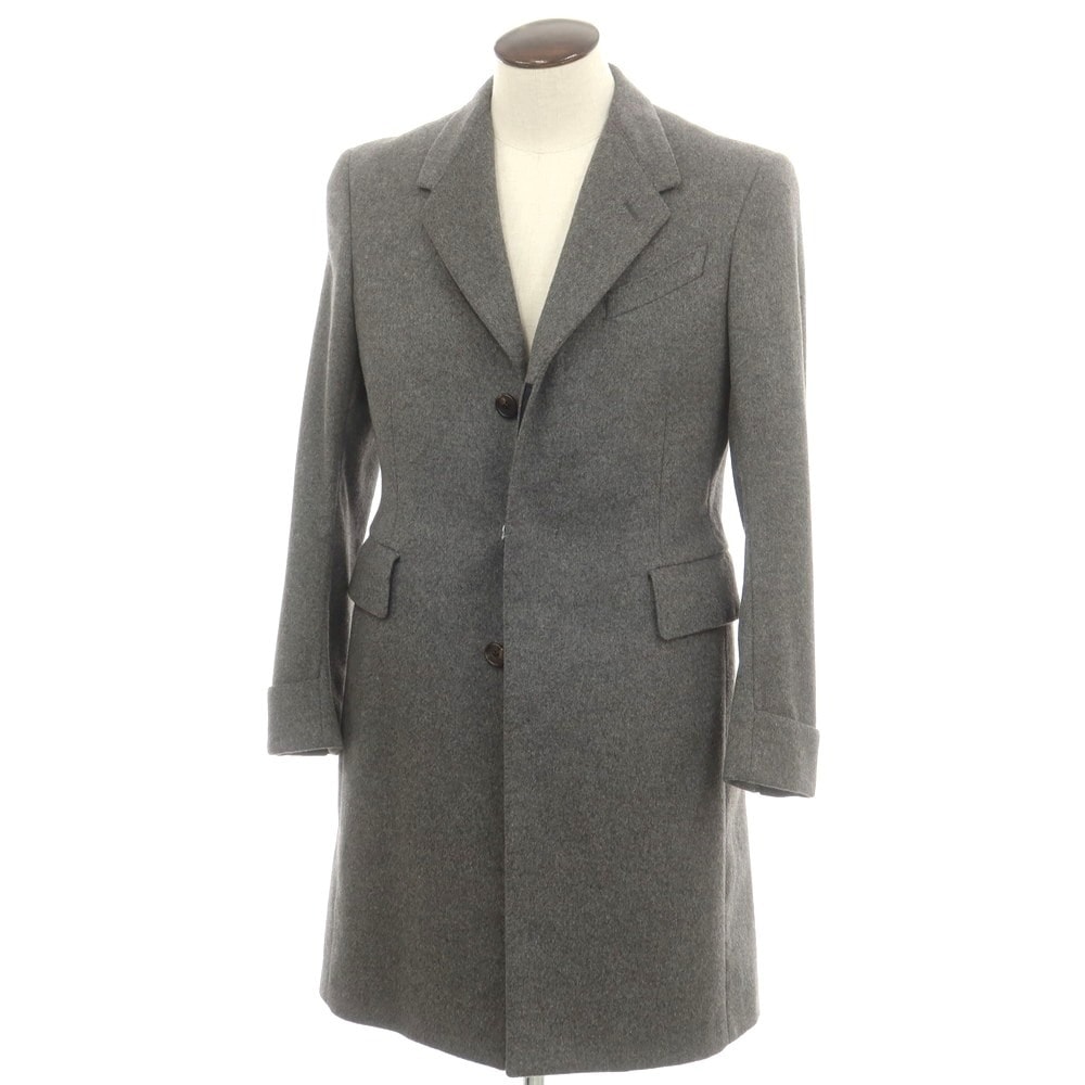 【中古】ポールスミスコレクション PAUL SMITH COLLECTION アンゴラ チェスターフィールドコート グレー【サイズL】【メンズ】