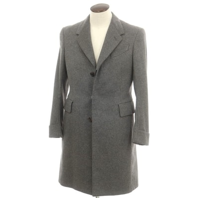 【中古】ポールスミスコレクション PAUL SMITH COLLECTION アンゴラ チェスターフィールドコート グレー【サイズL】【メンズ】