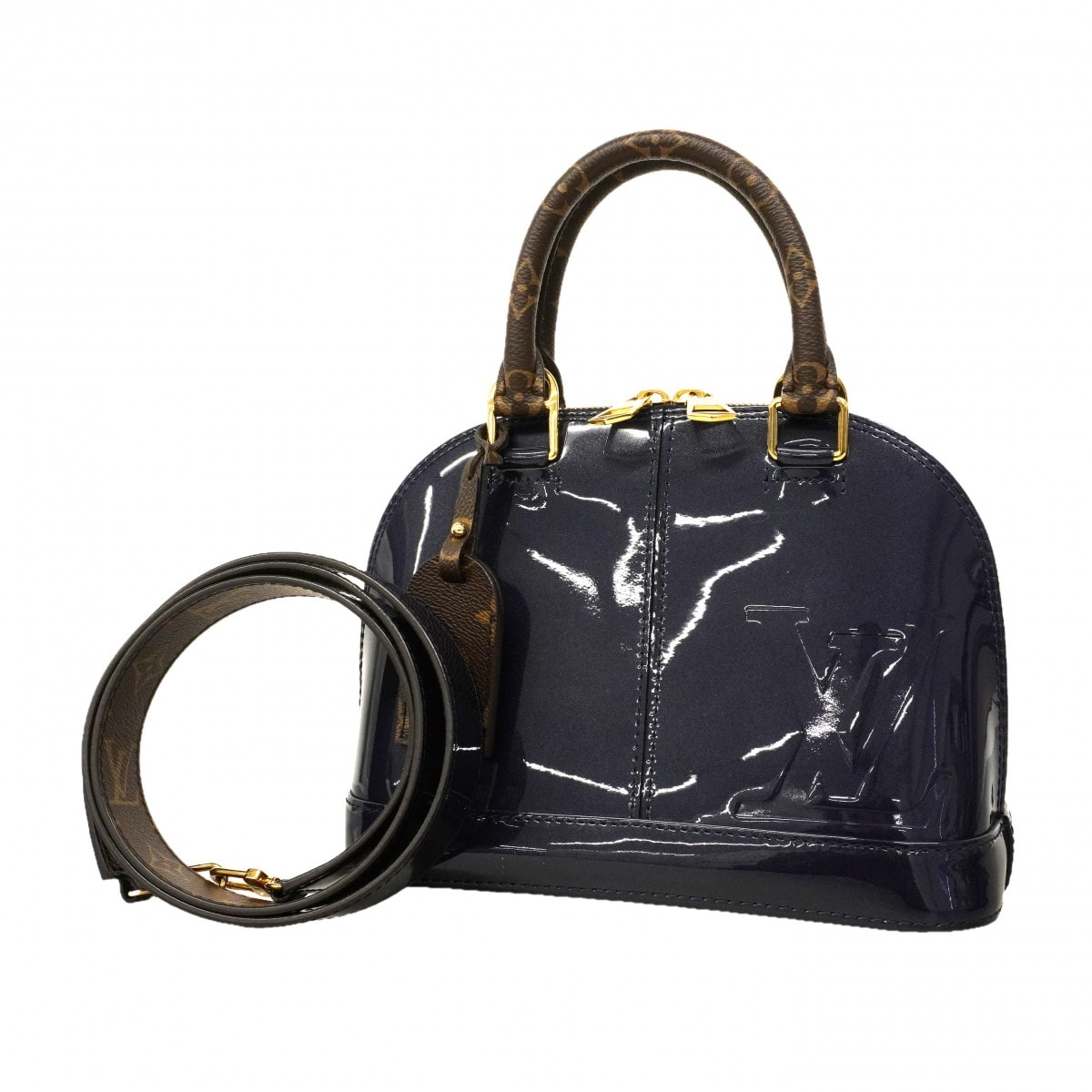 ★最終価格【6db1067-k】ルイヴィトン ハンドバッグ ヴェルニ アルマBB M54705 マリーヌ 2wayバッグ【中古】レディース