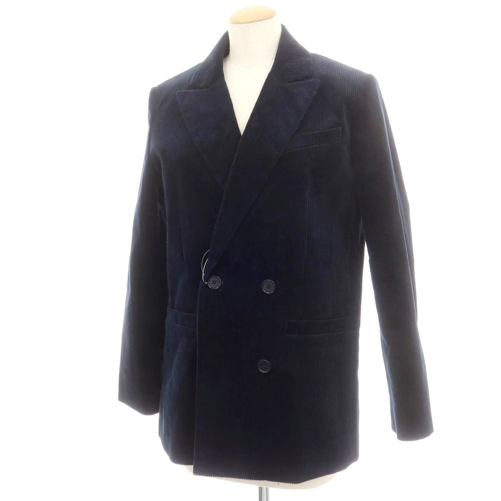 【中古】アーペーセー A.P.C. 2025年秋冬 コーデュロイ ダブル カジュアルジャケット ネイビー【サイズ36】【レディース】