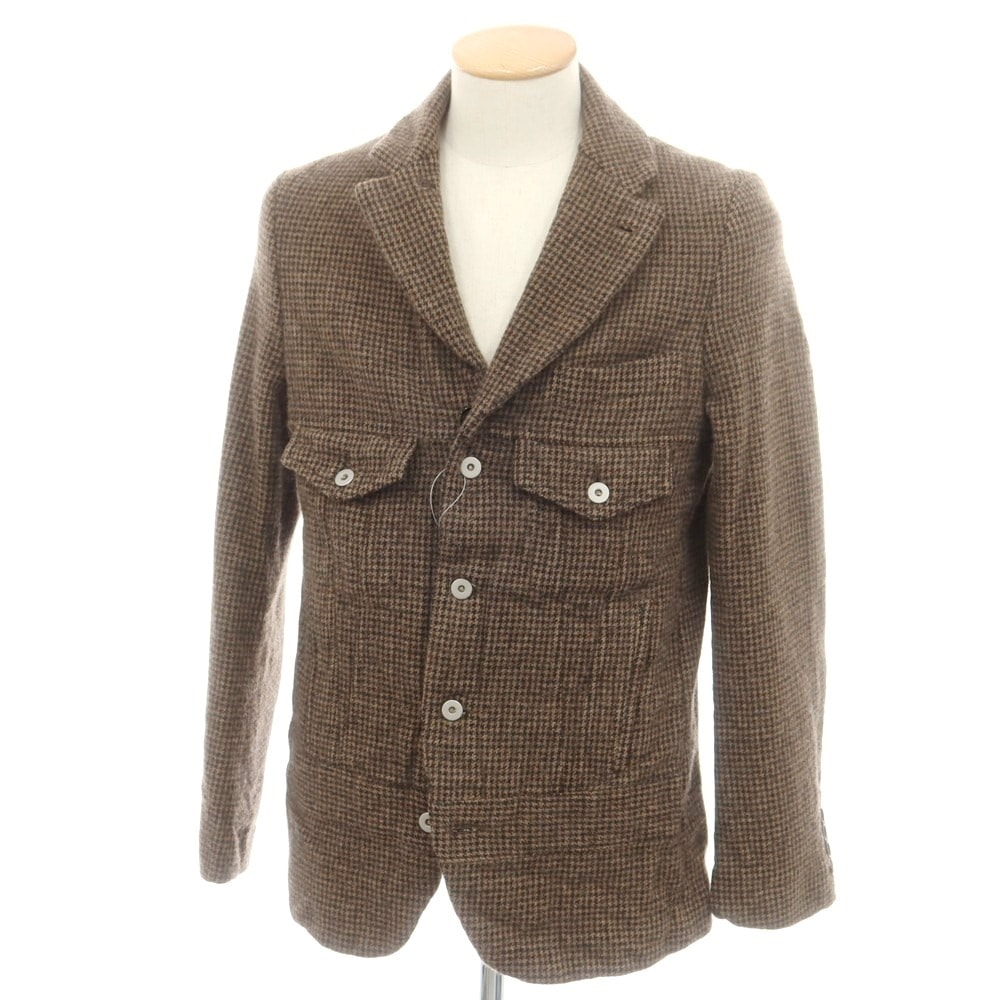【中古】コムデギャルソン オムドゥ COMME des GARCONS HOMME DEUX 2024年秋冬 ウール ガンクラブチェック テーラードジャケット ブラウン系【サイズS】【メンズ】